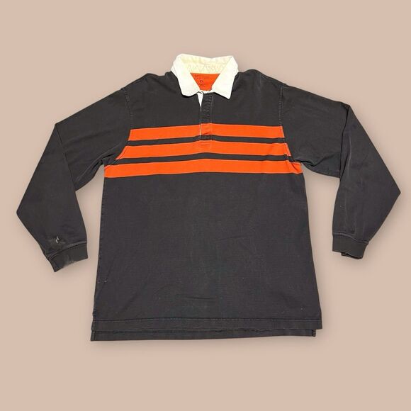 Vintage Rugby Y2K Arrow Orange And Black Heavyweight Button Up Sz XL Oversize - Picture 1 of 5